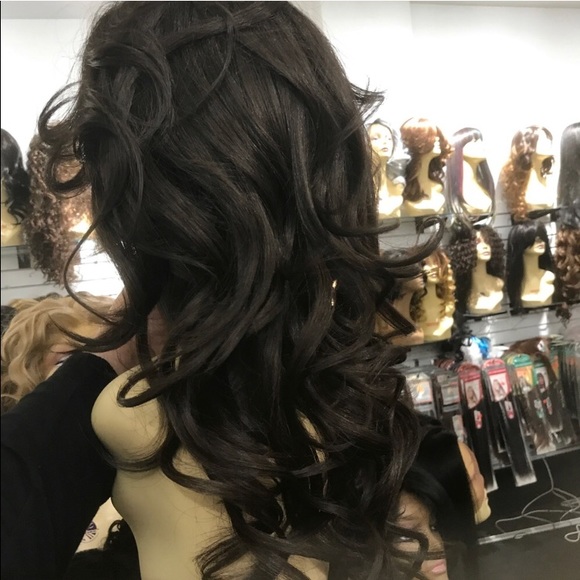 Wig Fullace handstitch Handtied human hair blende main image 7